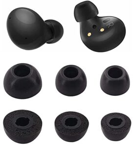 rqker foam ear tips compatible with galaxy buds 2 earbuds, 3 pairs s/m/l sizes soft memory foam replacement ear tips earbud tips eartips foam compatible with galaxy buds 2, black sml