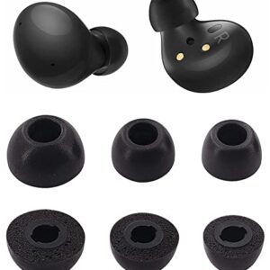 Rqker Foam Ear Tips Compatible with Galaxy Buds 2 Earbuds, 3 Pairs S/M/L Sizes Soft Memory Foam Replacement Ear Tips Earbud Tips Eartips Foam Compatible with Galaxy Buds 2, Black SML