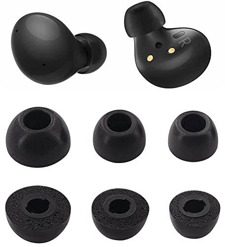 Rqker Foam Ear Tips Compatible with Galaxy Buds 2 Earbuds, 3 Pairs S/M/L Sizes Soft Memory Foam Replacement Ear Tips Earbud Tips Eartips Foam Compatible with Galaxy Buds 2, Black SML