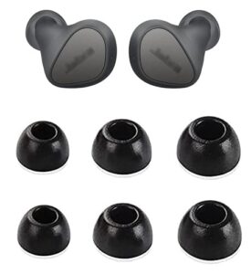rqker foam ear tips compatible with jabra elite 3 in ear earbuds, 3 pairs s/m/l sizes replacement memory foam ear tips earbud tips eartips compatible with jabra elite 3, black sml