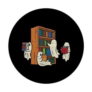 Ghosts Reading Books Teacher Halloween Librarian Book Lover PopSockets Standard PopGrip