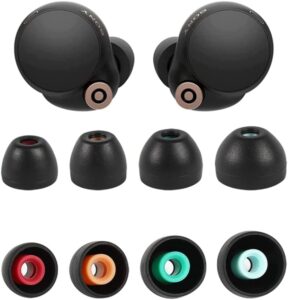 zotech replacement eartips silicone earbuds buds set for sony in-ear headset wf-1000xm4 wf-1000xm3 mdr-xb50ap xba-h1 wf-xb700 wf-sp800n. xs/s/m/l, 4 pair (black)