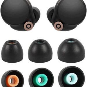Zotech Replacement Eartips Silicone Earbuds Buds Set for Sony in-Ear Headset WF-1000XM4 WF-1000XM3 MDR-XB50AP XBA-H1 WF-XB700 WF-SP800N S/M/L, 3 Pair (Black)