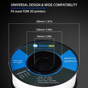 PCUTE 3D Printer Filament, PLA Filament 1.75mm, Dimensional Accuracy +/- 0.03mm, Filament Net Weight 1kg, 3D Printing Filament Fit Most FDM Printer, PLA-at, White…