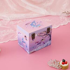 Agitation Unicorn Princess Wooden Musical Jewelry Box - Unicorn Gifts for Girls (Purple Unicorn3)