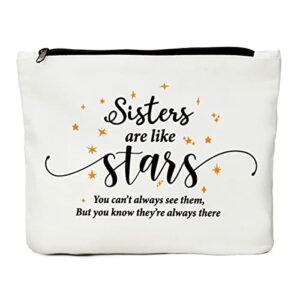 sister gifts, best friends gifts, sister gifts from sisters brother, sister christmas birthday graduation gifts, gift for big little sister soul sister makeup bag- sister are like stars makeup bag