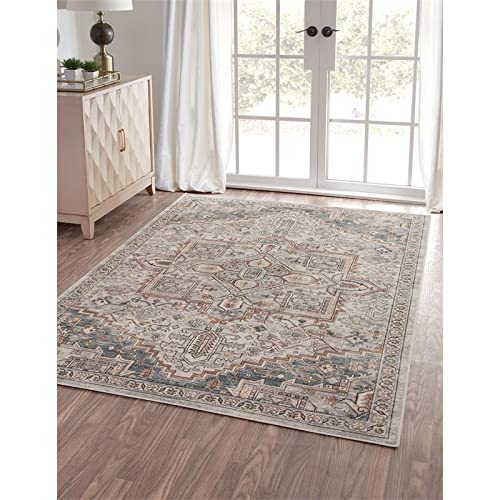 Sonoma Emperial Natural/ Rust/ Blue Viscose Area Rug