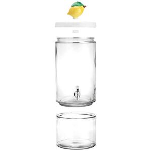 Classic Home Seasons 2 Gallon Ice Cold Clear Glass Beverage Drink Dispenser. Lid & Spigot - Great For Outdoor, Party, & Daily Use