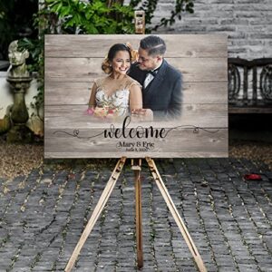 Rustic Wedding Welcome Sign | Custom Portrait from Photo | Wood Wedding Signs | Wedding Gift | Wedding Illustration | Wedding Decoration