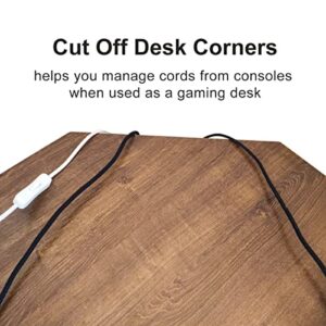 XKZG Computer Desk 54 Inch L Shaped Corner Desk for Home Office Writing Study Workstation Industrial Style PC Laptop Table Gaming Desk Save Space Easy Assembly (Brown, 54.3" × 54.3")