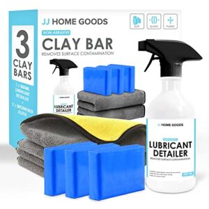 JJ Care Clay Bar - Contains 3 Pack 300gram Clay Bar for Car Detailing (3x100g) + 16.9 fl. oz Clay Bar Lubricant + 2 Pack Microfiber Cloth - Clay Bar Kit - Clay Bars Auto Detailing