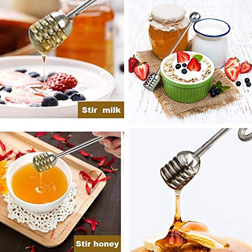 1Pieces Honey Stirrer Spoon Long Handle Honey Dipper Stainless Steel Stirrer Honey Spoon Mixing Tool for Honey Jam Jar Dispense