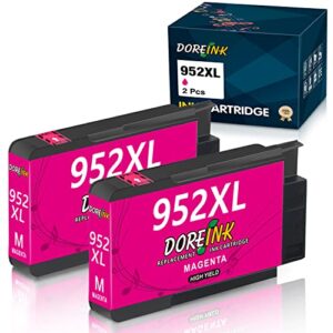 doreink compatible 952 xl magenta ink cartridge replacements for hp 952 | 952xl use with officejet pro 8710 8720 7740 8740 7720 8715 8702 printer (2 magenta)