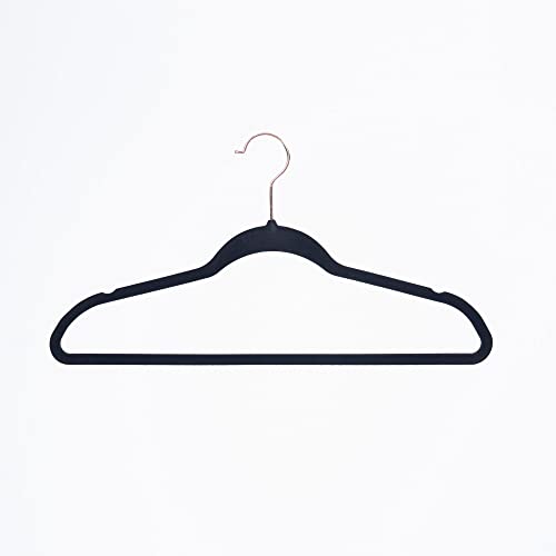 Displays By Jack Non-Slip Velvet Hangers, Black, 30 Pack