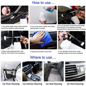 CPROSP Tornado Black Car Cleaning Gun, High Pressure Car Cleaning Gun Jet Cleaner Interior,