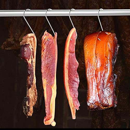 MUFEDAT Meat Hooks 20Pcs ,5.9 '' Premium Stainless Steel Butcher Hook Smoking Hooks,Meat Processing for for Hot and Cold Smoking,Chicken Hunting Smoking Ribs,Hanging,Drying,BBQ(5.9inch 20Pcs)