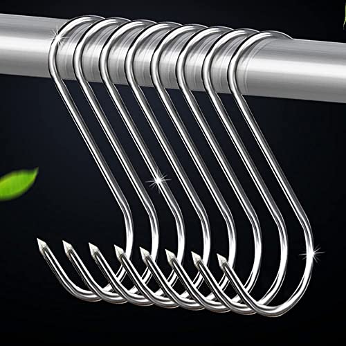 MUFEDAT Meat Hooks 20Pcs ,5.9 '' Premium Stainless Steel Butcher Hook Smoking Hooks,Meat Processing for for Hot and Cold Smoking,Chicken Hunting Smoking Ribs,Hanging,Drying,BBQ(5.9inch 20Pcs)