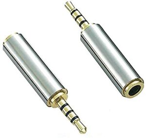 adhiper replacement 2.5mm to 3.5mm stereo jack cable adapter，for headphone, tablets, 4 poles jack stereo adapter for stereo audio jack adapter cable，2.5mm to 3.5mm adapter (2 pack)
