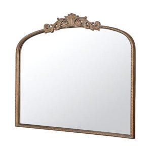 a&b home arched vertical mirror-wall mirror with gold metal frame,40"x31" large arch mirror for bathroom bedroom living room
