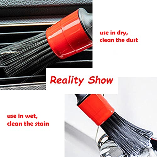 18 Pcs Car Detailing Brushes Kit, Drill Detail Brush Set, Cleaning Kit for Cleaning Wheels, Dashboard, Interior, Exterior, Leather, Air Conditioner, Yellow