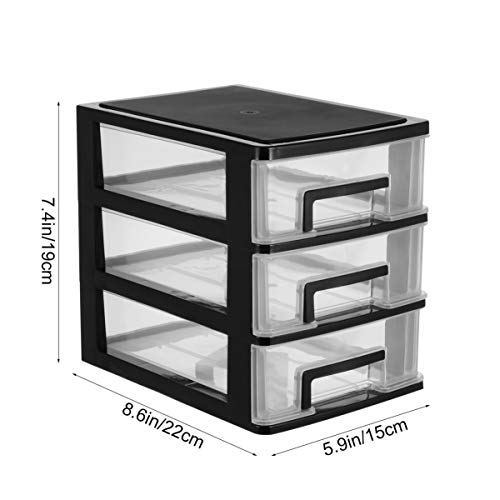 SEWACC Three- Layer Plastic Closet Drawer Type Storage Cabinet Multifunction Storage Rack Portable Organizer Furniture