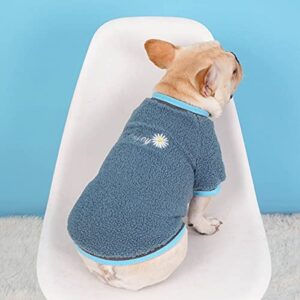 Sweaters Dog Winter Warm Clothes - Hoodies Jackets Sherpa Dog Apparel & Accessories Small Medium Large Pet Clothes Holiday Party for Pet cat Dog Little Daisy Sky Blue 12LBS