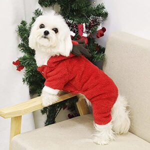 OhMill Cute Cartoon Pet Reindeer Teddy Dog Costume Soft Comfy Coral Clothes Fit for Christmas Halloween Daily Wear (XXL)