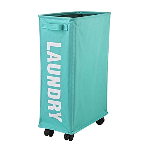 NC Foldable Dirty Clothes Basket Japanese-Style Home Oxford Cloth Clothes Storage with Wheels and Handles Laundry Basket Storage Basket Storage Box