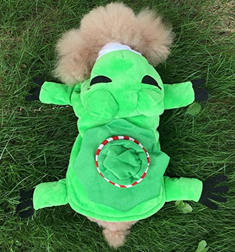 ChezAbby Funny Frog Dog Cat Costumes Pet Halloween Christmas Cosplay Clothes Adorable Flannel Kitten Outfits Clothes Soft Velet Puppy Apparel Fleece Doggie Sweater Warm Cat Coat