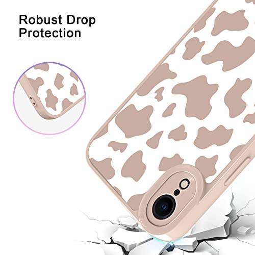 OOK Compatible with iPhone XR Case Cute Cow Print Fashion Slim Lightweight Camera Protective Soft Flexible TPU Rubber for iPhone XR with [Screen Protector]-Pink