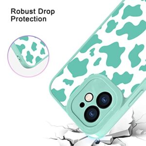 OOK Compatible with iPhone 11 Case Cute Cow Print Fashion Slim Lightweight Camera Protective Soft Flexible TPU Rubber for iPhone 11 with [Screen Protector]-Green