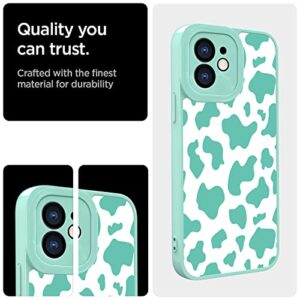 OOK Compatible with iPhone 11 Case Cute Cow Print Fashion Slim Lightweight Camera Protective Soft Flexible TPU Rubber for iPhone 11 with [Screen Protector]-Green