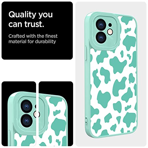 OOK Compatible with iPhone 11 Case Cute Cow Print Fashion Slim Lightweight Camera Protective Soft Flexible TPU Rubber for iPhone 11 with [Screen Protector]-Green