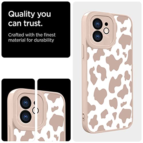 OOK Compatible with iPhone 11 Case Cute Cow Print Fashion Slim Lightweight Camera Protective Soft Flexible TPU Rubber for iPhone 11 with [Screen Protector]-Pink