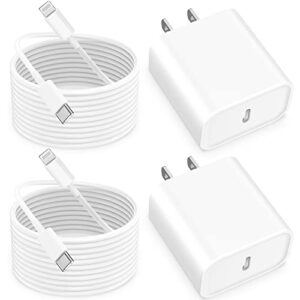 [apple mfi certified] iphone 14 13 fast charger, linocell 2pack 20w usb-c power delivery wall charger plug+6ft type-c to lightning cable quick charge for iphone 14/14 pro/13/12/11/xs/xr/x/ipad/airpods