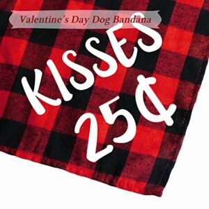 STMK 2 Pack Valentine's Day Dog Bandanas, Valentine's Day Plaid Dog Puppy Bandana for Dog Puppy Valentine's Day Wedding Holiday Party Decorations