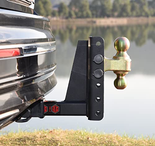 TOPTOW 64382 Adjustable Trailer Tow Hitch with Dual Ball 2" & 2-5/16", 8-1/2" Drop, 2-1/2" Receiver Shank, 22,000lbs Capacity…