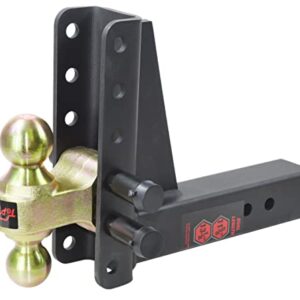 TOPTOW 64382 Adjustable Trailer Tow Hitch with Dual Ball 2" & 2-5/16", 8-1/2" Drop, 2-1/2" Receiver Shank, 22,000lbs Capacity…