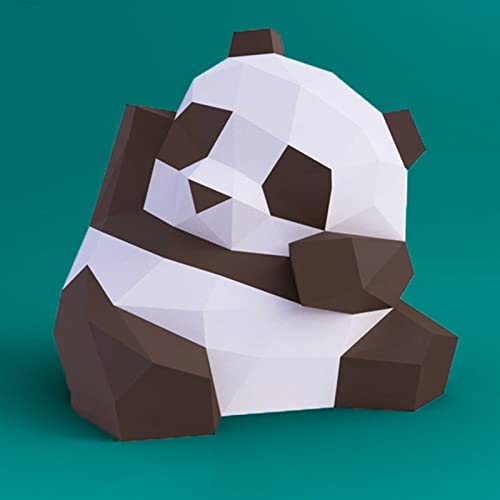 BICCQ 3D Geometric Panda Decoration Paper Film Handmade DIY Animal Creative Home Decoration Gift(Cardboard) (Size : B)