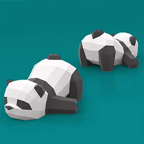 BICCQ 3D Geometric Panda Decoration Paper Film Handmade DIY Animal Creative Home Decoration Gift(Cardboard) (Size : B)