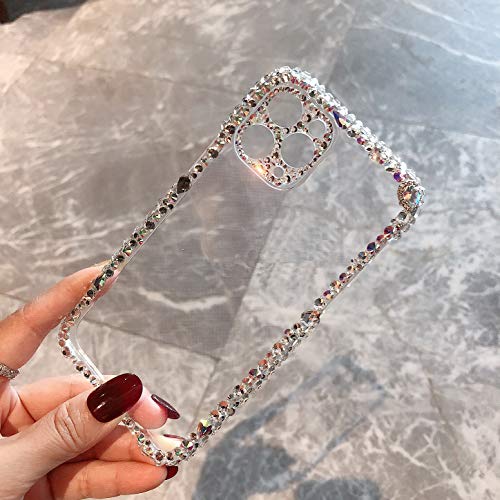 MOSEZA Compatible with iPhone 13 Pro Max Case Luxury Bling Rhinestone Glitter Phone Case for Women Girl 3D Diamond Silicone Clear Protective Case Cover