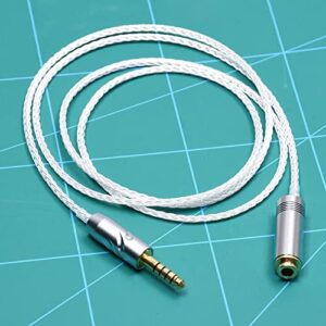 gagacocc 8 cores clear silver plated cable 4.4mm male to 4.4mm female balanced audio adapter extension cable compatible for sony nw-wm1z 1a mdr-z1r ta-zh1es pha-2 (1meter)