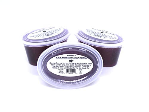 3 Pack of Sweet BLACK RASPBERRY VANILLA inspired aroma Long Lasting Gel Melts™ gel wax for Warmers and Burners PEEL, MELT, ENJOY