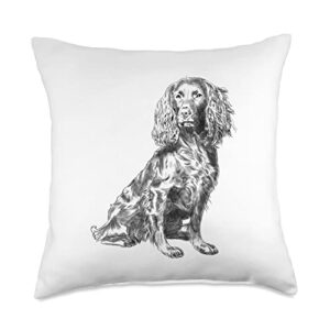 dog boykin spaniel gifts sitting dog boykin spaniel throw pillow, 18x18, multicolor