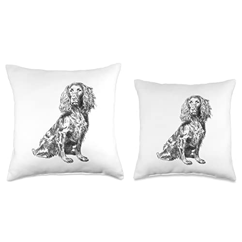 Dog Boykin Spaniel Gifts Sitting Dog Boykin Spaniel Throw Pillow, 18x18, Multicolor