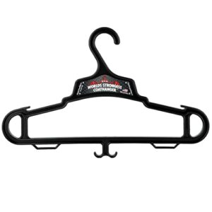 Worlds Strongest Coat Hanger | USA Made | 140 lb Load Capacity | Multipurpose Gear Hanger | Black (40)