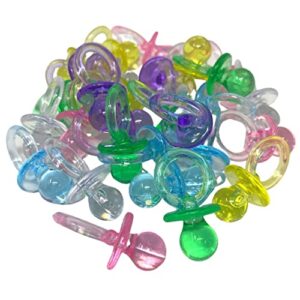 Bonka Bird Toys 2208 (Pk30) 1" Colored Acrylic Pacifiers, Parrot Foot Talon Craft Cage Toy, Conure, Pionus, Quakers and Similar Birds