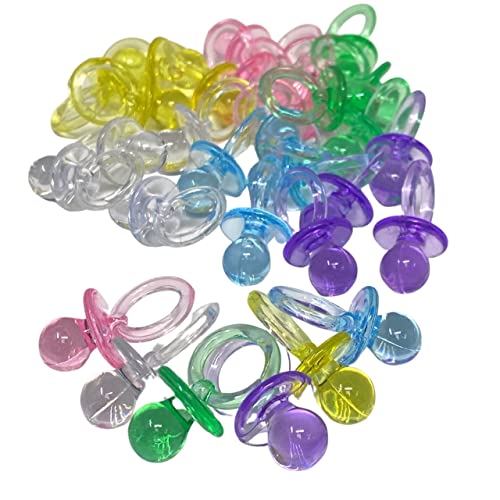 Bonka Bird Toys 2208 (Pk30) 1" Colored Acrylic Pacifiers, Parrot Foot Talon Craft Cage Toy, Conure, Pionus, Quakers and Similar Birds