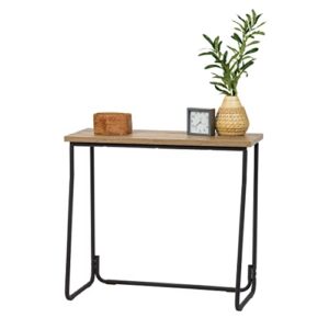 IRIS USA Modern Computer Office Desk Table with Matte Black Steel Frame, Wood