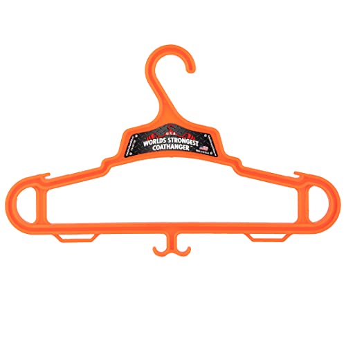 Worlds Strongest Coat Hanger | USA Made | 140 lb Load Capacity | Multipurpose Gear Hanger | High Visibility Orange (6)